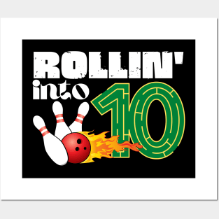 Rollin into 10th Birthday Bowling Gifts Posters and Art